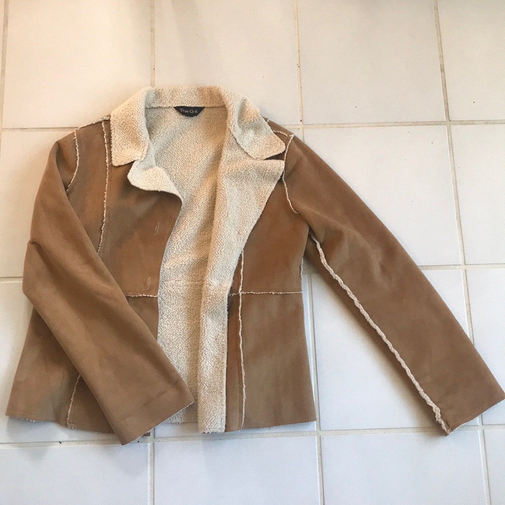 True Grit Carmel Faux Suede Jacket